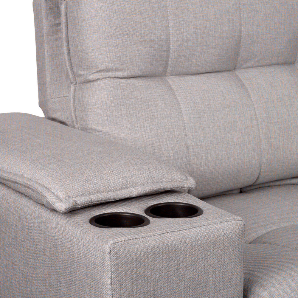 SOFA RETRACTIL 3 CUERPOS TELA GRIS ATLANTA GRIS OSC