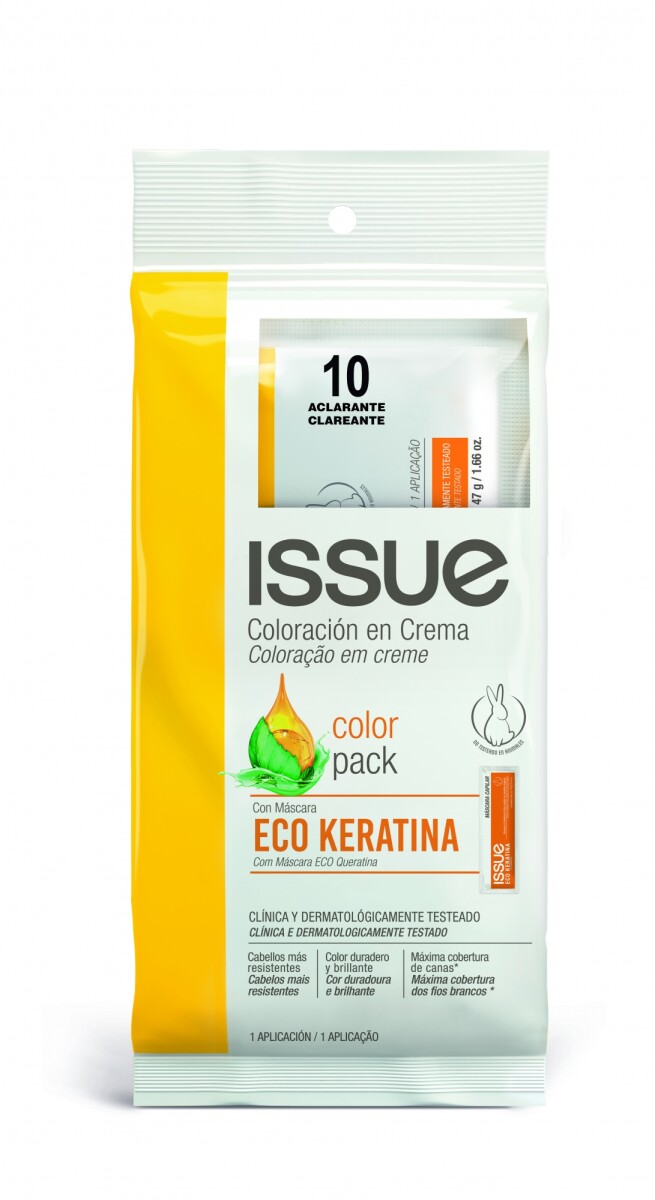 Coloración en Crema Tinta Issue Color Pack Eco Keratina - ACLARANTE 