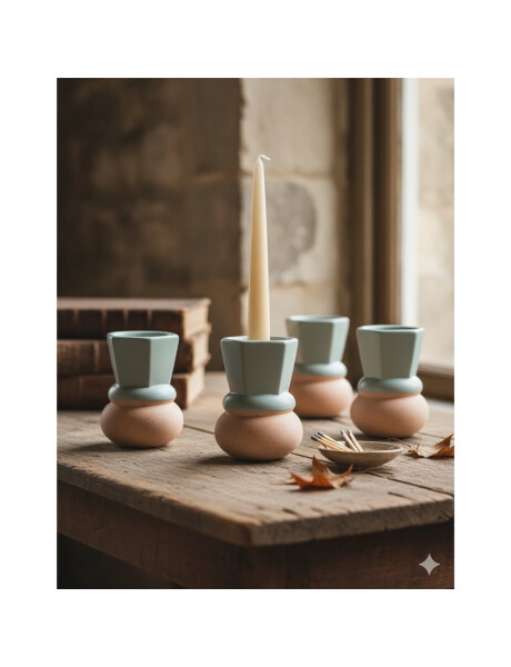 CANDELABRO BOCEL 6.8x6.8x9CM CERAMICA VERDE CANDELABRO BOCEL 6.8x6.8x9CM CERAMICA VERDE