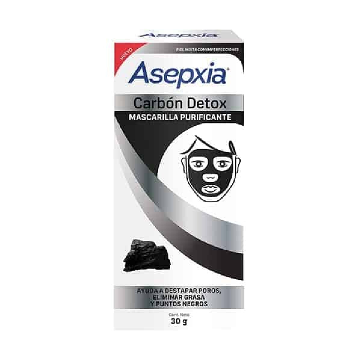 Mascarilla Facial Asepxia Carbón Peel Off 30g 
