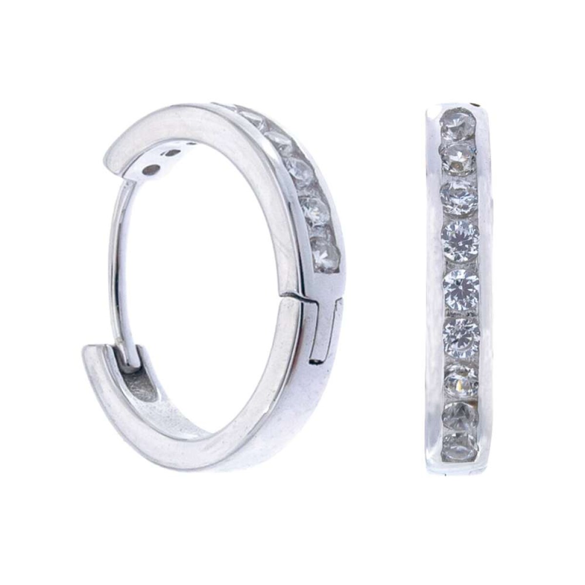 Par De Aros De Plata 925 Rodinado - Con Circonias 