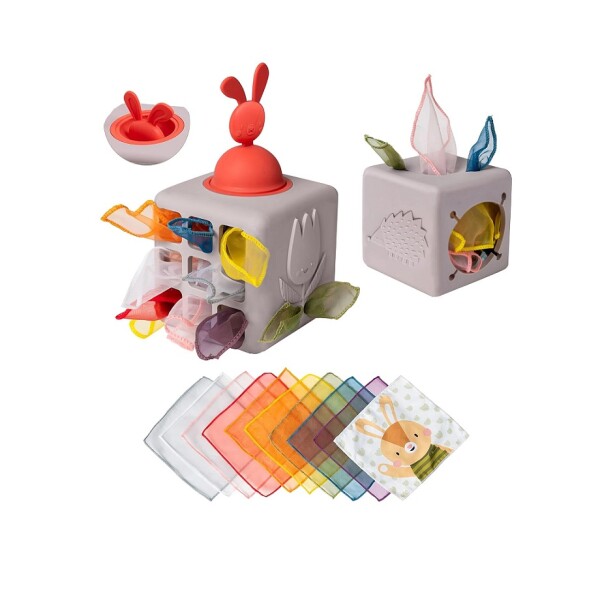 Caja de trapitos silicona Pop-up taf toys Caja de trapitos silicona Pop-up taf toys