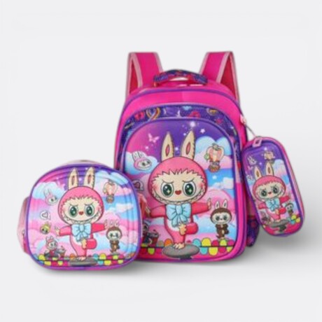 Kit Escolar Labubu Mochila + Cartuchera + Lonchera Mood Labubu Equilibrista