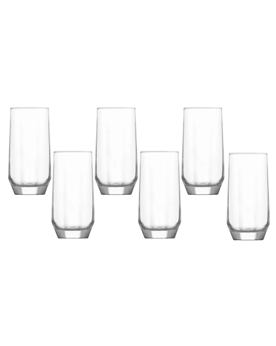 Set de 6 vasos Lav trago largo diseño de diamante 