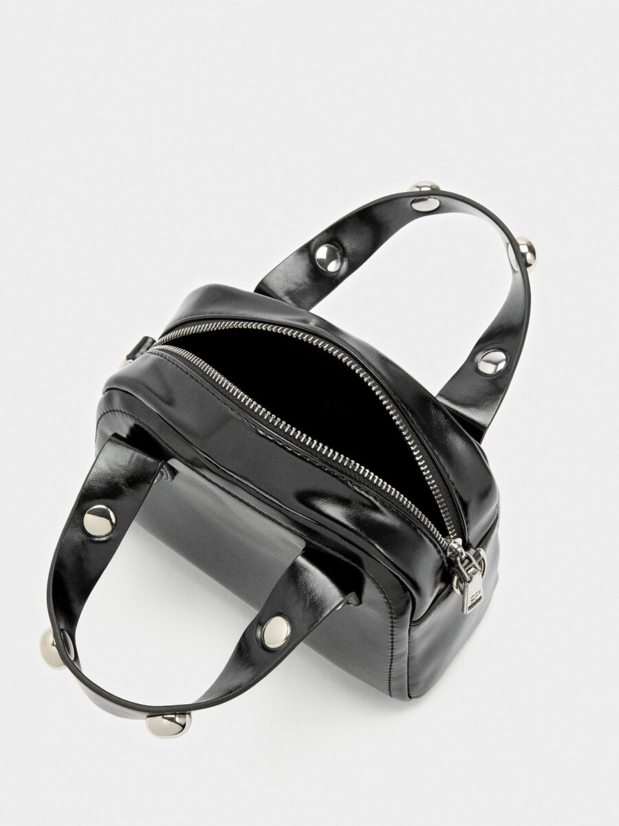 Bolso Tote Con Esferas negro