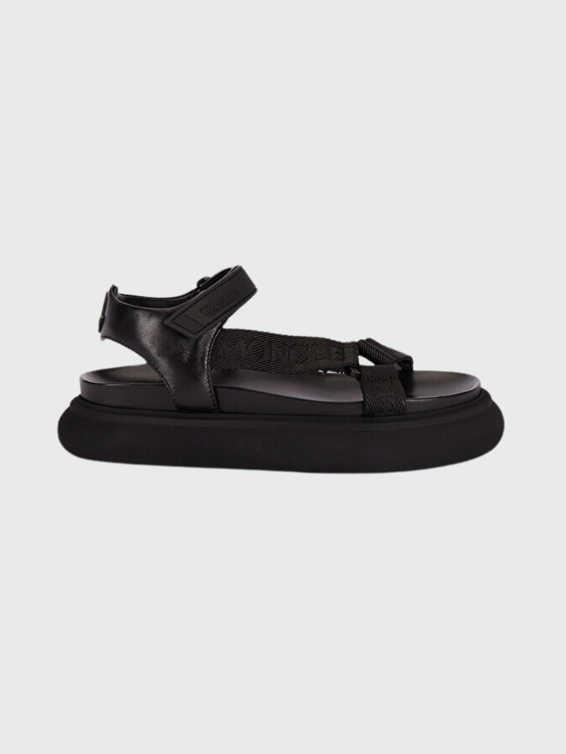 Moncler -Sandalias de goma con tiras ajustables, Catura Negro
