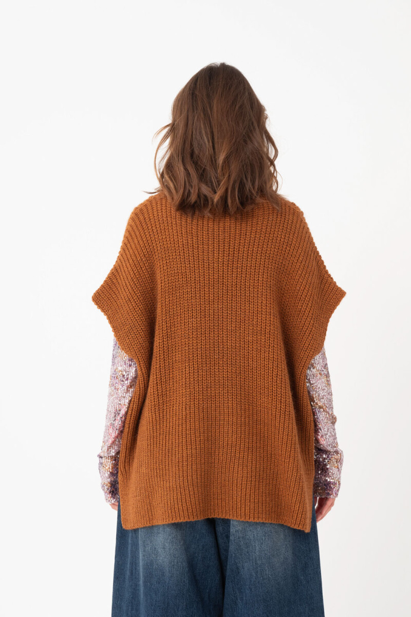 CHALECO PONCHO Ocre