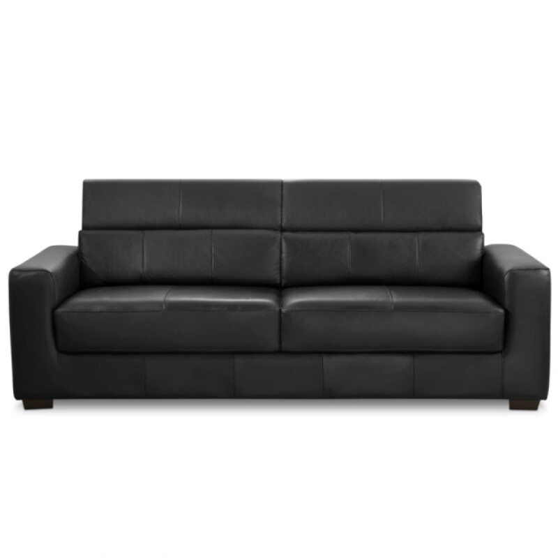 Sofa 3 Cuerpos Cuero Sublime Negro Sofa 3 Cuerpos Cuero Sublime Negro