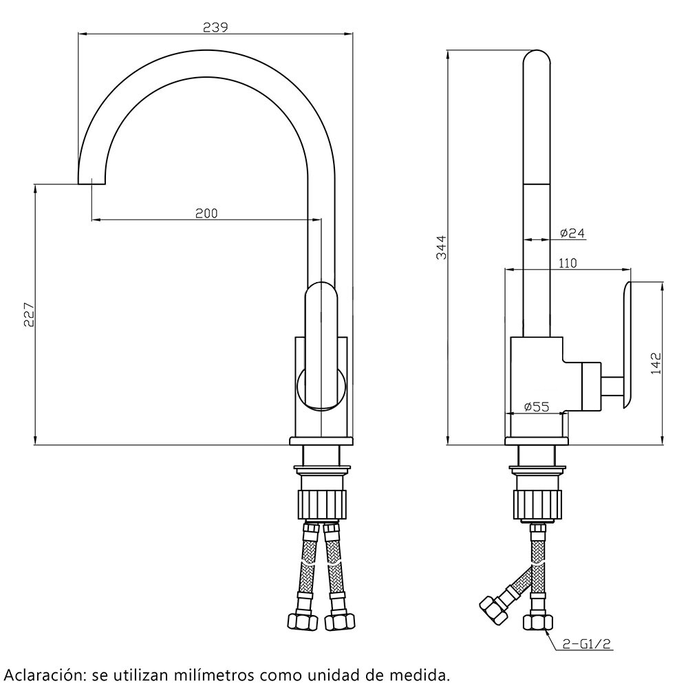 GRIFERÍA DE MESADA MONOCOMANDO LINEA MILAN Grifería De Mesada Monocomando Linea Milan