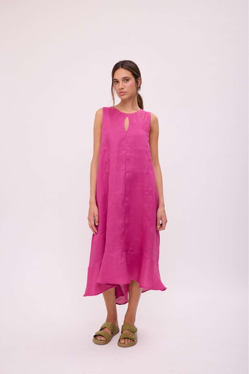 VESTIDO POLK LONG - Fucsia 
