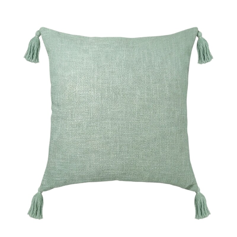 COJIN CUAD VERDE C/BORLAS 50X50CM Unica