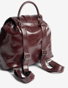 Mochilas Urbanas Mochila Efecto Charol Bordo - Rojo Vino