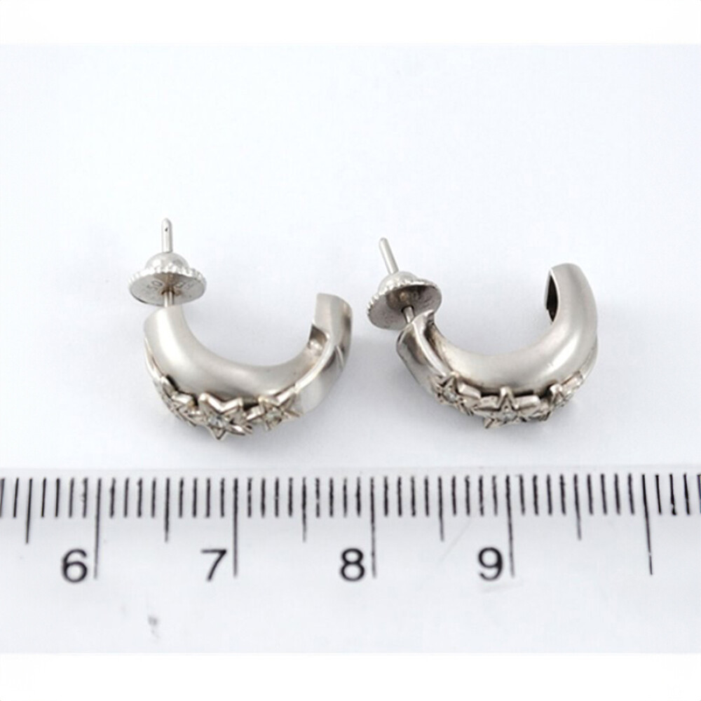Caravanas Oro Blanco 18K Y Brillantes Caravanas Oro Blanco 18K Y Brillantes