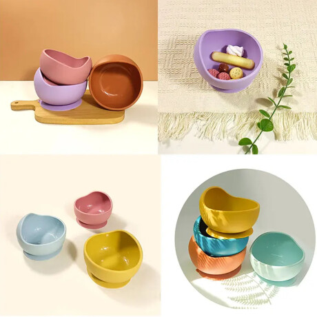 Set de Comida Bebé Irrompible en Silicona c/ Bowl y Cuchara Verde Manzana