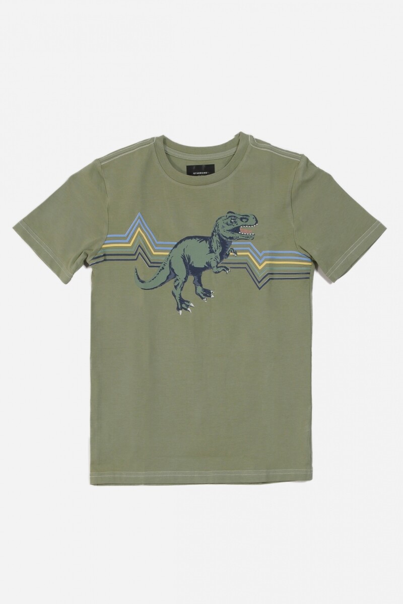 Remera T-REX VERDE OLIVA