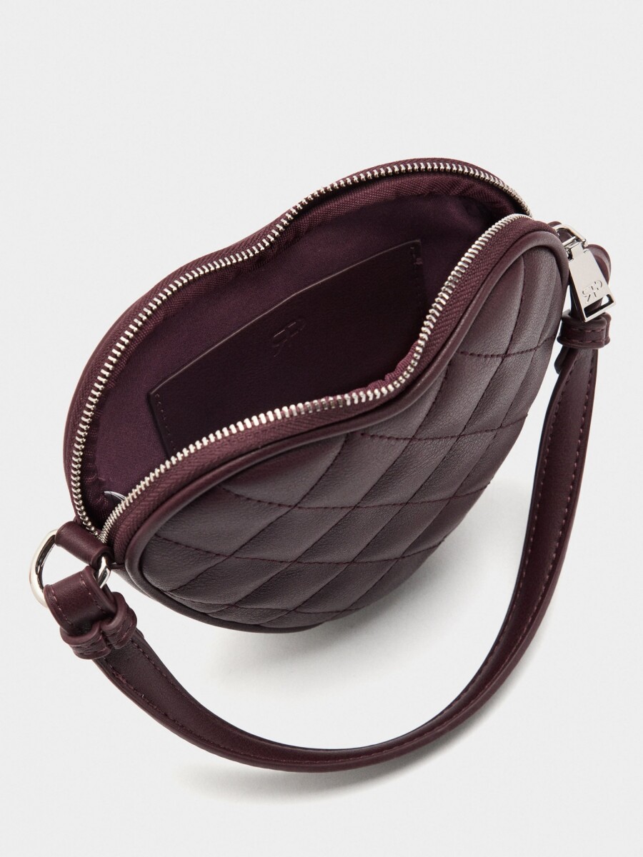 Mini Bolso De Mano Corazón burdeos