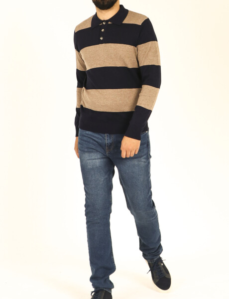 470997 SWEATER HARRY Azul Oscuro / Beige