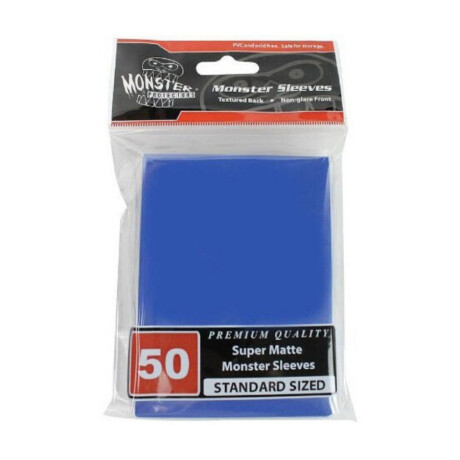 Monster Sleeves - 50 Standard Sleeves - Super Matte Blue Monster Sleeves - 50 Standard Sleeves - Super Matte Blue