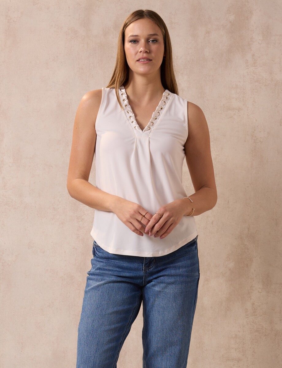 Blusa Lazo Entrelazado - Beige Claro 