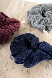 Scrunchie Lurex Gris