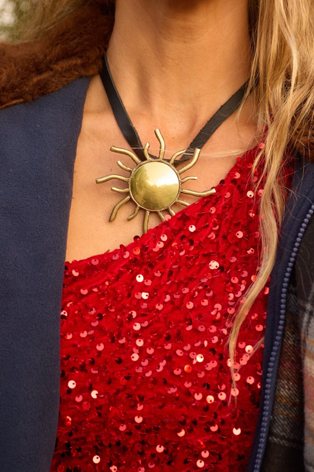 Sun Necklace Negro