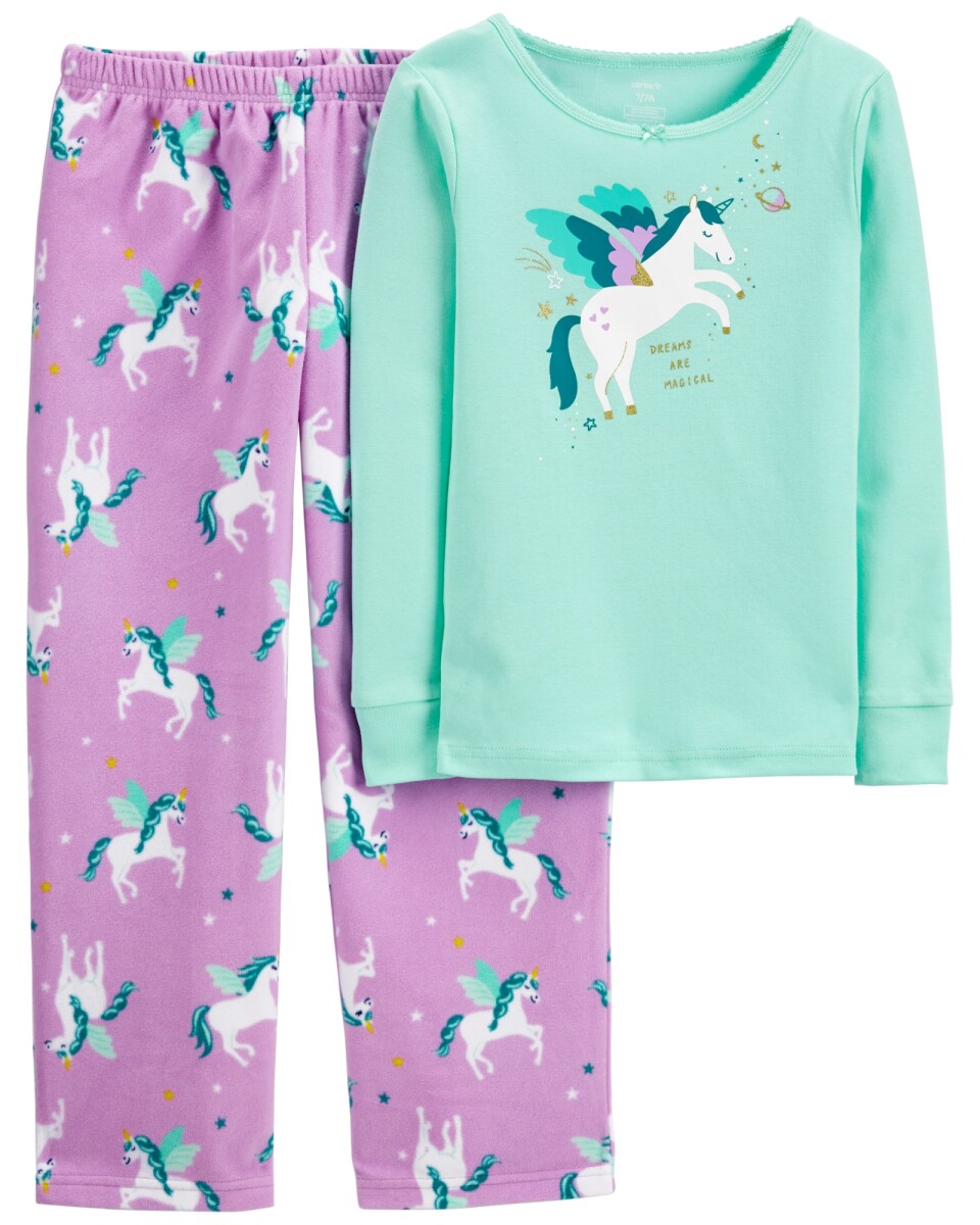 Pijama de dos piezas remera y pantalón micropolar 