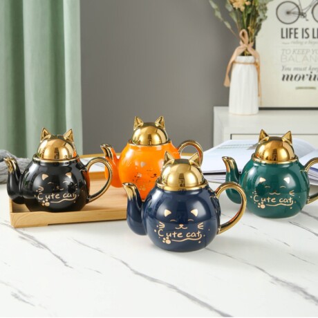 Juego De Té Cat Naranja