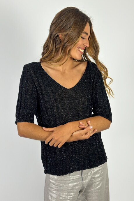TOP PARADISO CON LUREX Negro