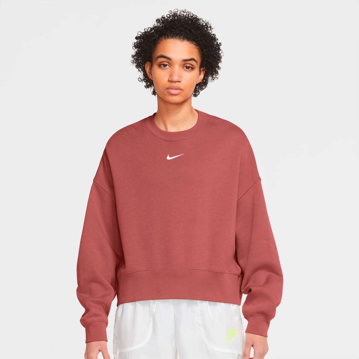 Buzo Nike Sportswear Essentials Fleece Os Media Larga De Mujer - rosado 