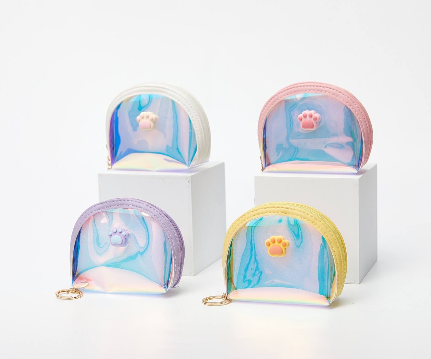 MONEDERO LÁSER CON DISEÑO PATA DE GATO 