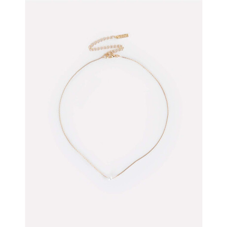 Cadena Corta Con Dije Perla Dorado