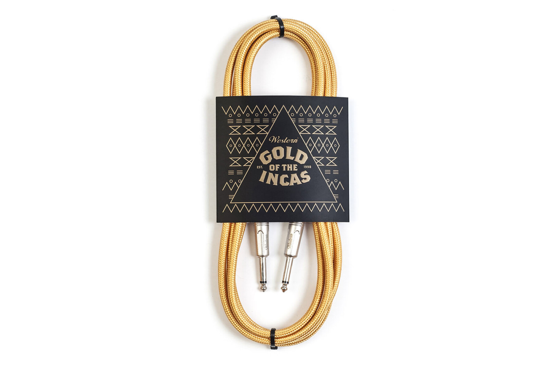 Cable Western Plug Mono 3 mts tela Dorado GofTI Recto-recto 