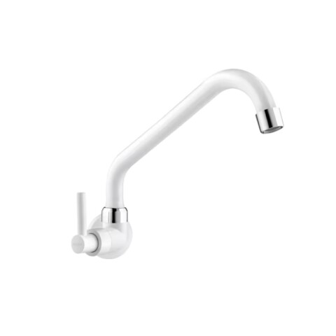 Grifo de cocina de pared blanco largo LAGUNE Grifo De Cocina De Pared Blanco Largo Lagune