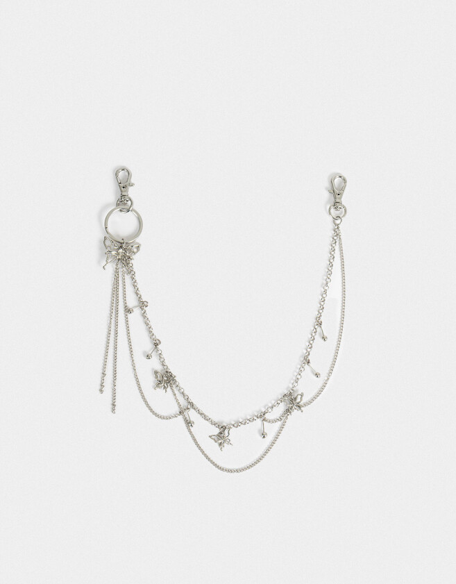 Llavero Metal Llavero Y Bag Charm Cadena - Plateado