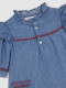 Vestido Vaquero Con Bordados Azul Claro