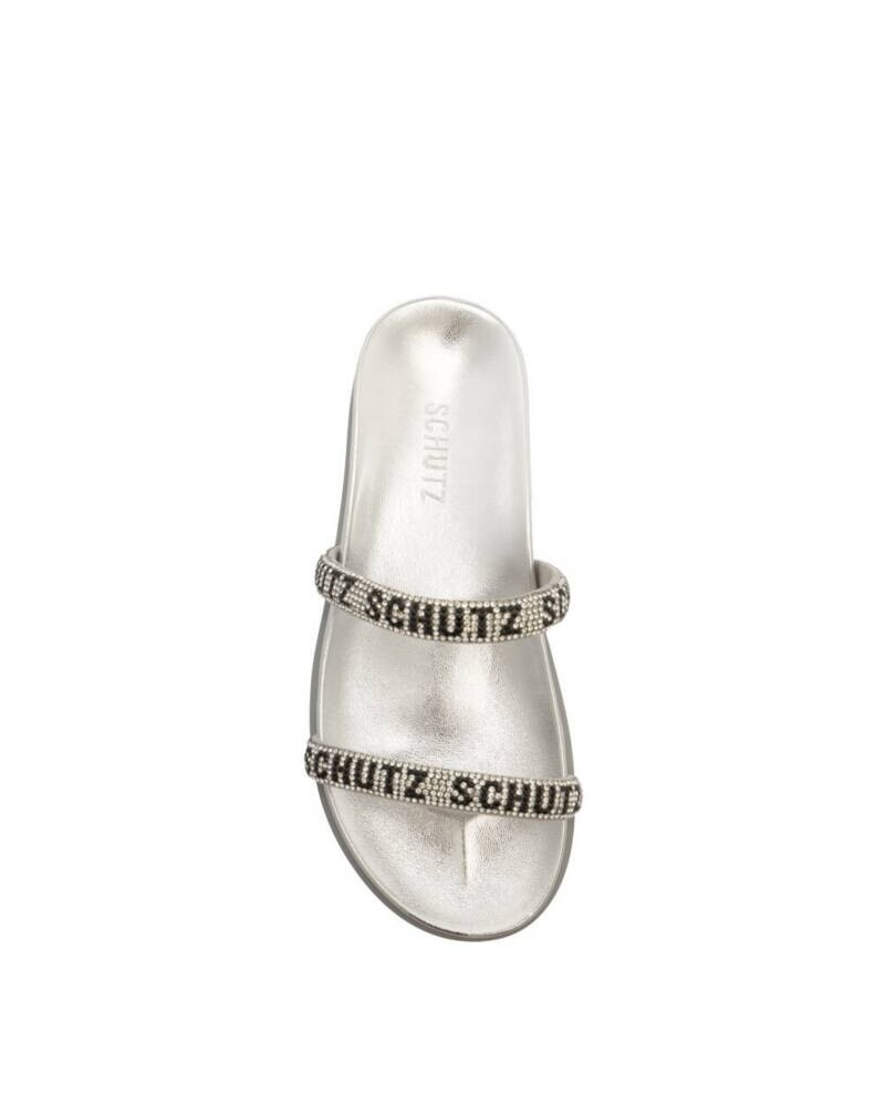 SANDALIA PLATA CON STRASS PLATEADO