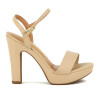 Sandalia Vizzano Mujer Taco 12cm Plataforma 2cm Beige