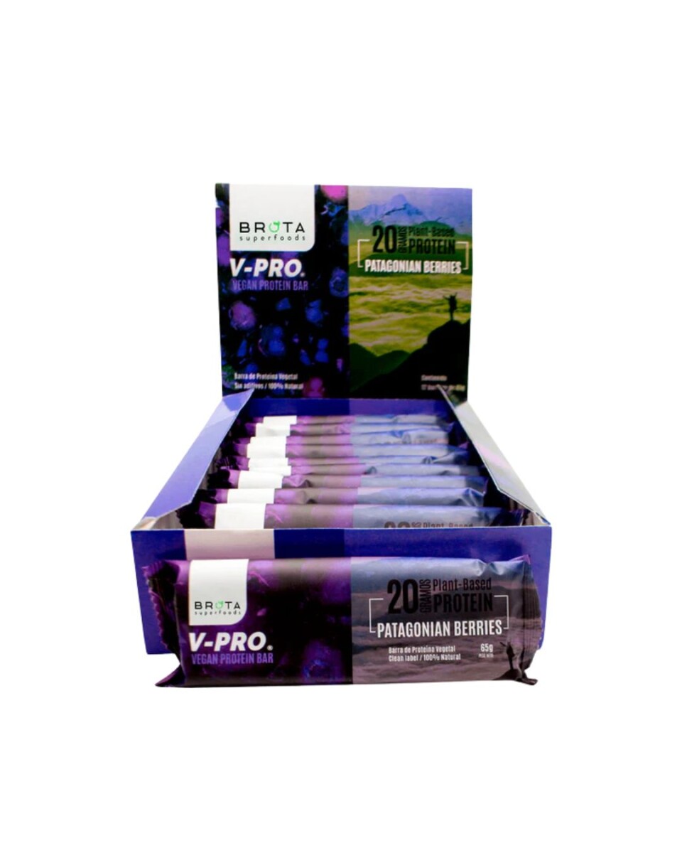 Protein Bar Vegan Caja x 12 Brota - Patagonia & Berries 