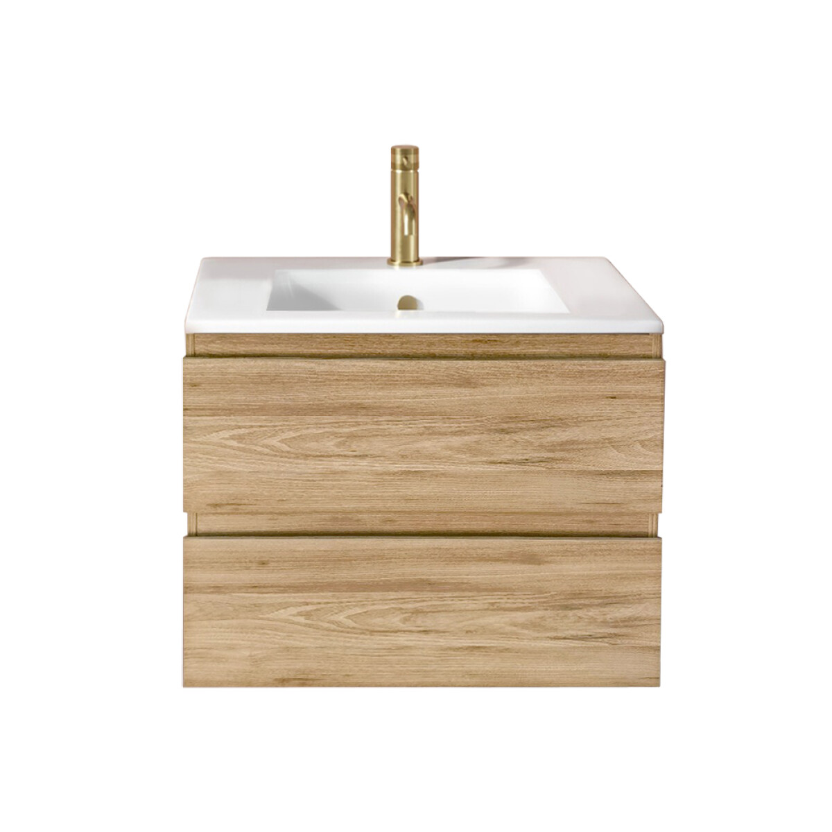 Mueble De Baño Marrón Con Bacha Blanca 