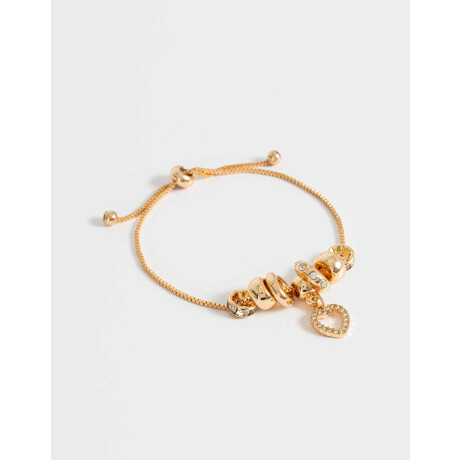 Pulsera Flexible Con Corazon Dorado