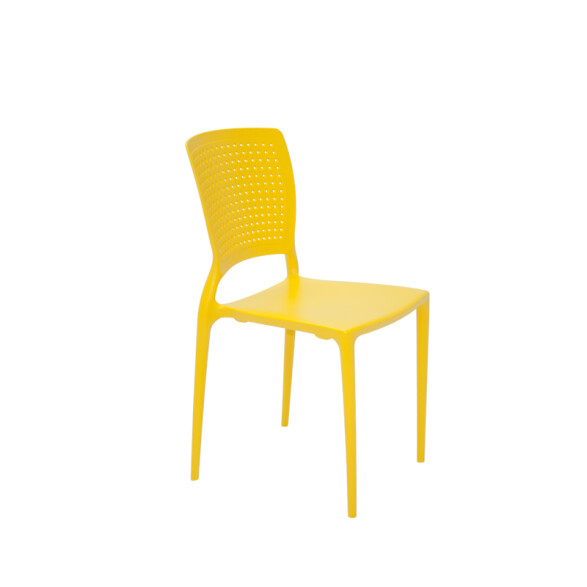 Silla apilable amarilla SAFIRA con respaldo calado TD0580