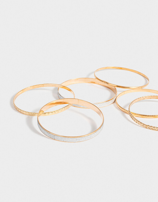 Pulseras Rígidas Sets De metal Set De Pulseras De Metal - Dorado