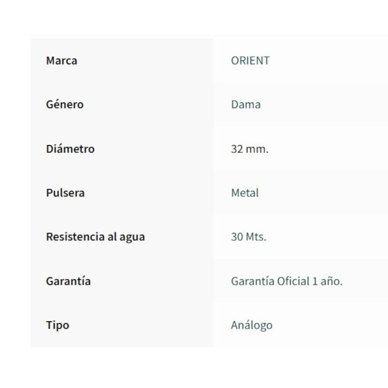 ORIENT Dama RO1125 FBSS0152 F1SX plateadouniforme