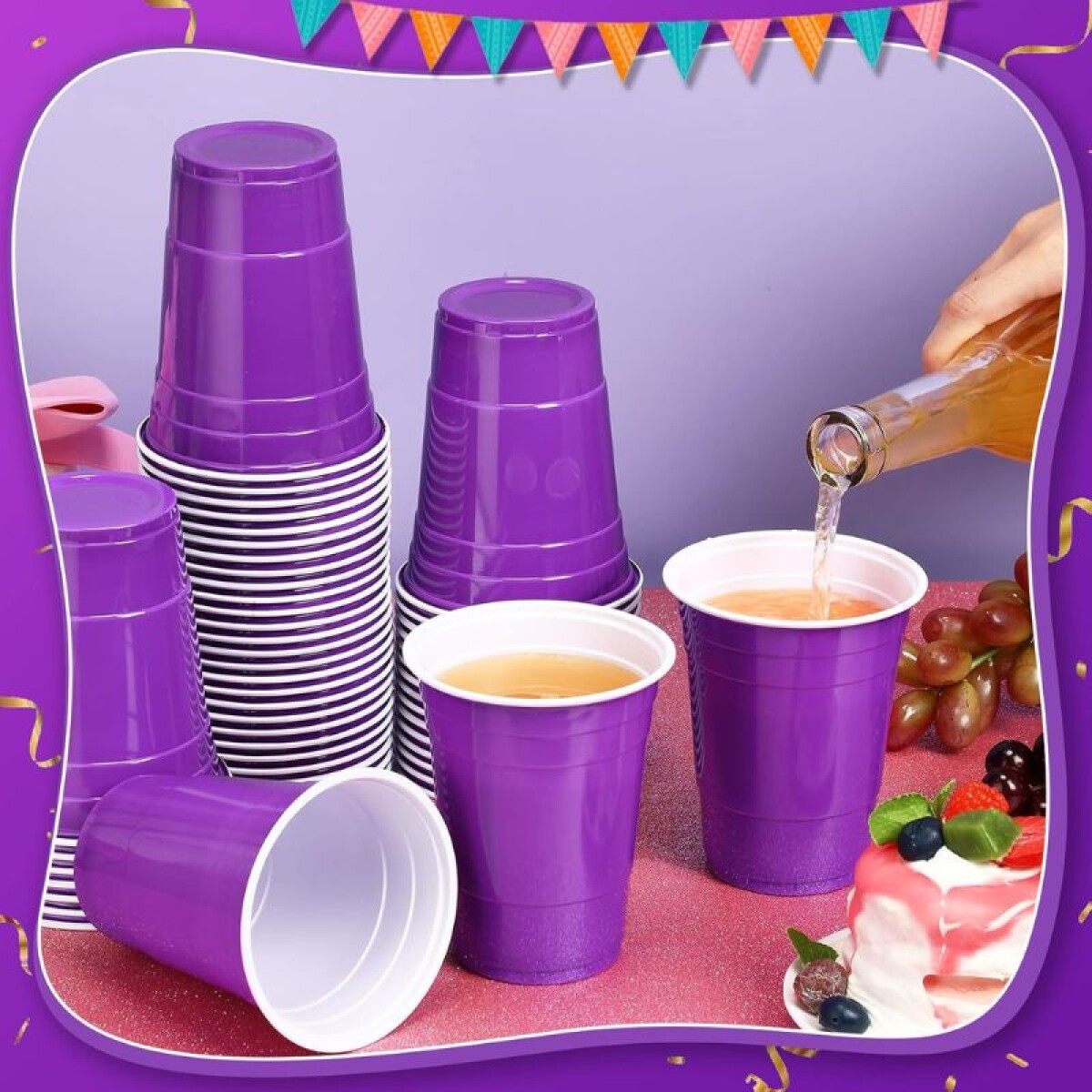 Vaso 500ml Diferentes colores x50un - Violeta 