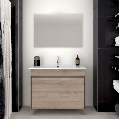 MOBILIARIO BAÑO MUEBLE PUERTAS BACHA LAQUEADO BLANCO CENIZA 000