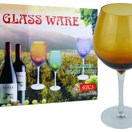COPA VINO X6UDS VIDRIO COLOR PIE TRANSPARENTE 7.5X22CM 600ML CAJA COLOR 24775 COPA VINO X6UDS VIDRIO COLOR PIE TRANSPARENTE 7.5X22CM 600ML CAJA COLOR 24775