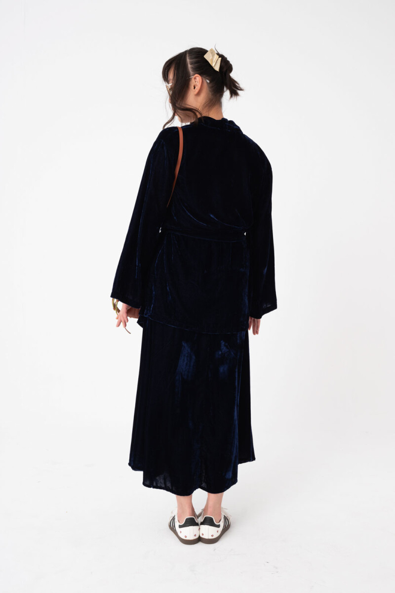 KIMONO EN VELVET Azul