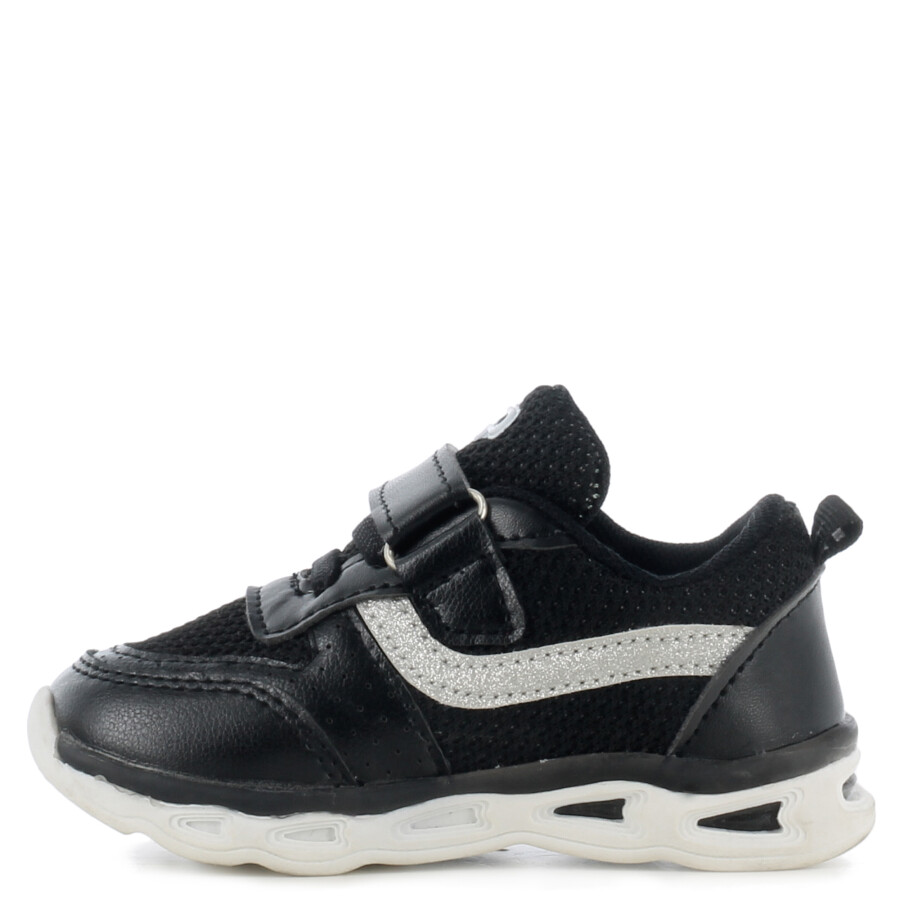 Championes de Niña Push con velcro y glitter NINA Negro