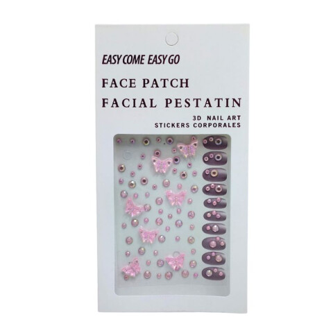 Set Stickers para Uñas y Rostro rosa