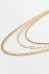 Collar triple vuelta acero dorado